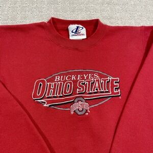VTG 90s Ohio State Buckeyes Logo Athletic University Youth Large Red Sweatshirt